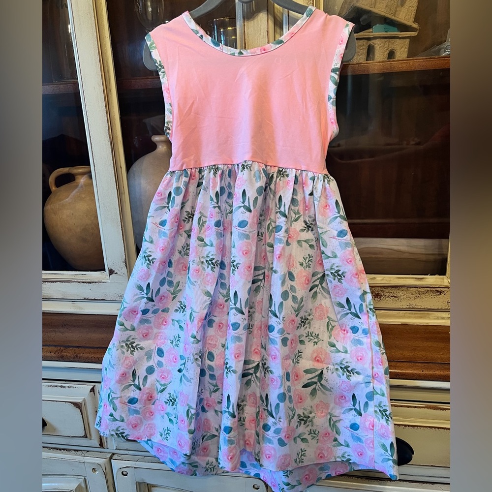 Smocked flamingo 5T floral dress